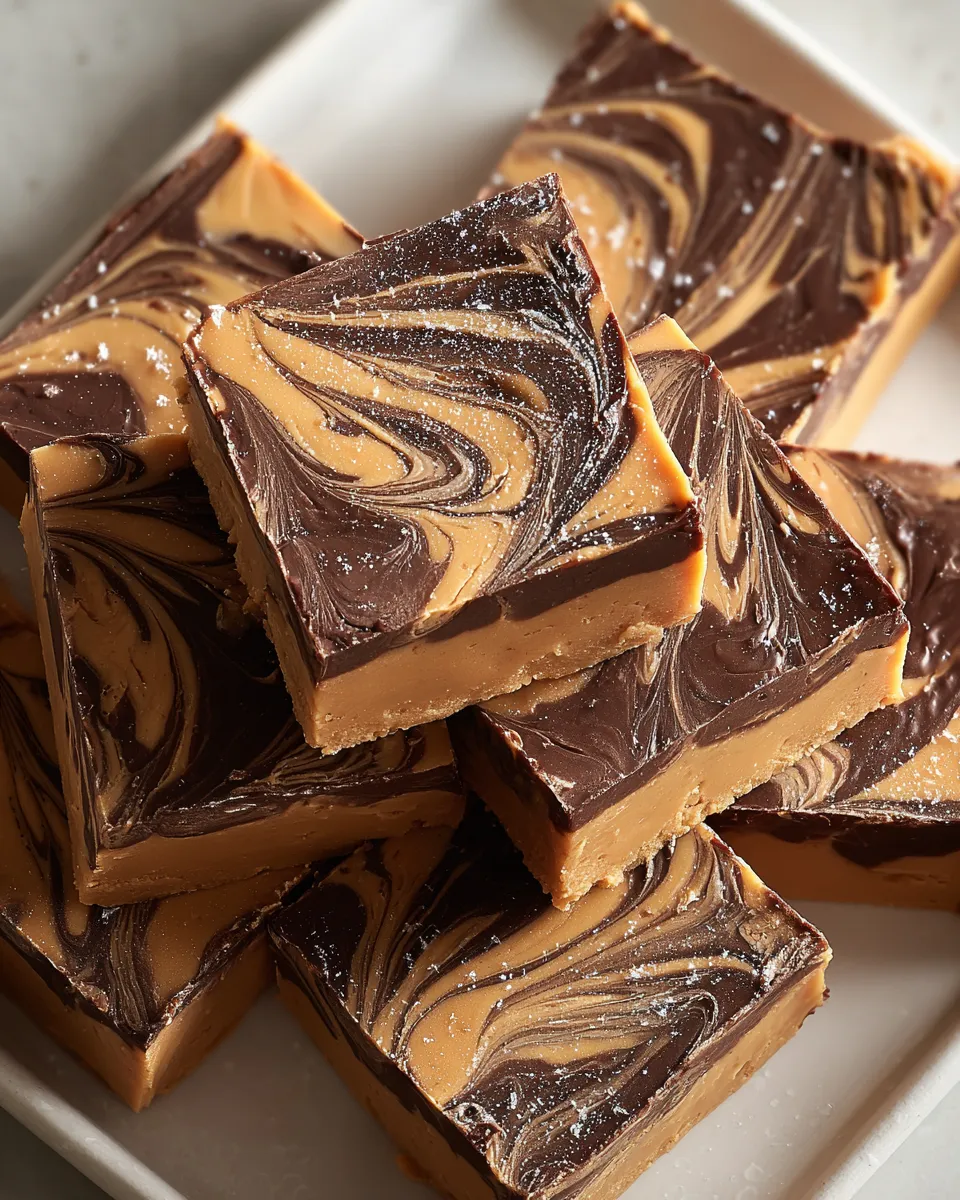 Quick No-Bake Chocolate Peanut Butter Swirl Fudge